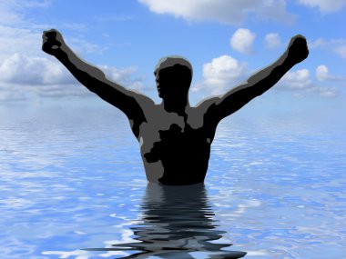 Champion swimmer clipart