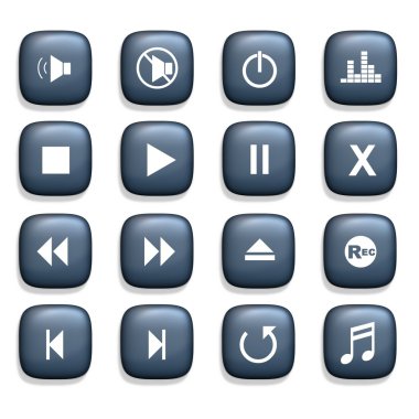 Media player icons clipart