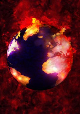 Burning earth clipart