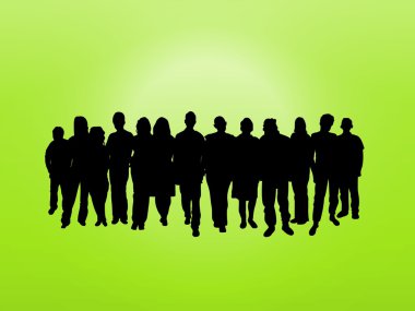 Crowd on green clipart