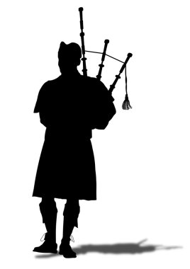 Bagpipe player clipart