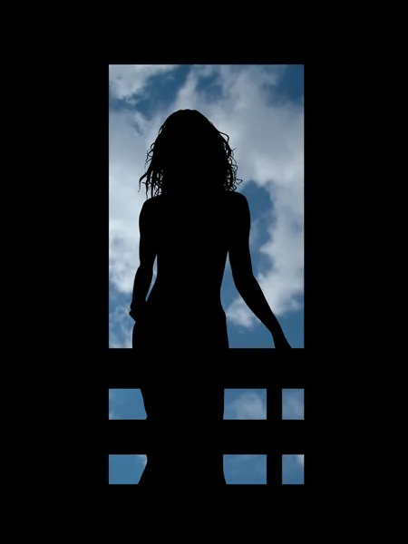 Woman on a balcony — Stock Photo, Image