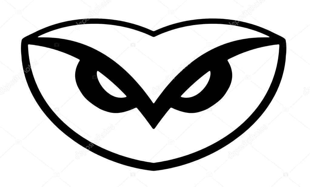 Illustration of a simplistic owl head