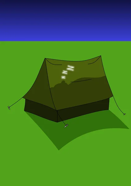 Dormir na tenda — Fotografia de Stock