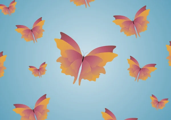 Butterflies on blue — Stock Photo, Image