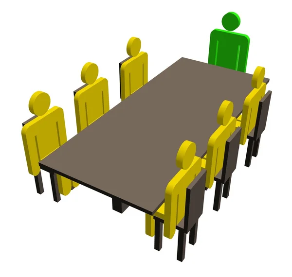 Vergadering rond een tafel — Stockfoto