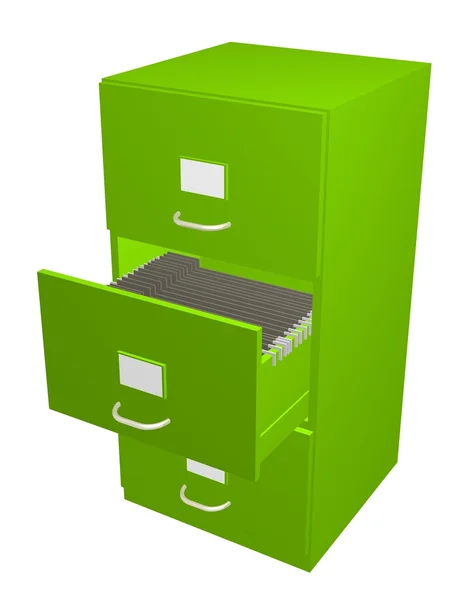 绿色文件柜 — 图库照片