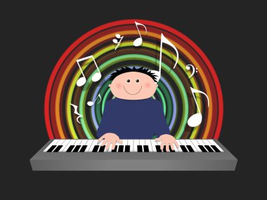 Keyboard player clipart