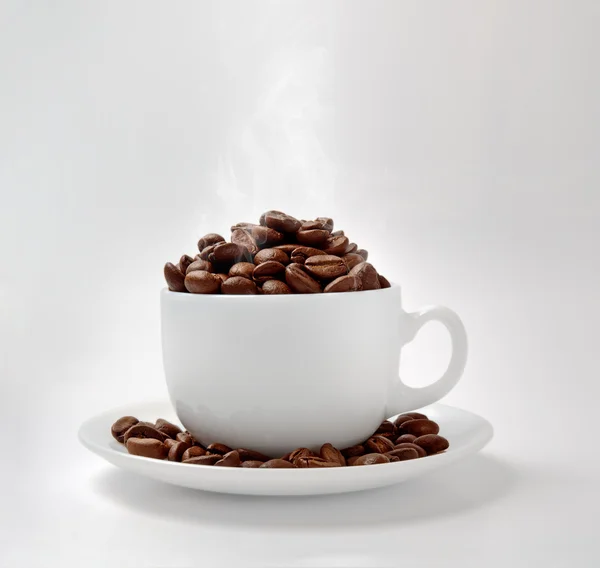 Fasola filiżanka i kawy — Zdjęcie stockowe