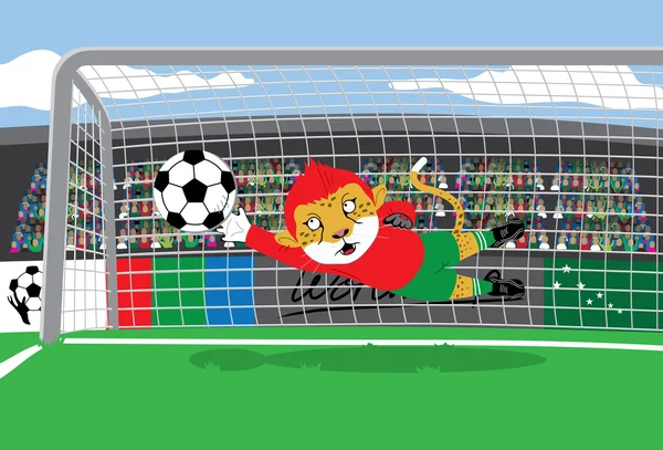 Mascot Soccer Goalkeeper — Stock Vector