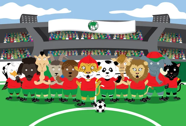 Fußball im Zoo — Stockvektor
