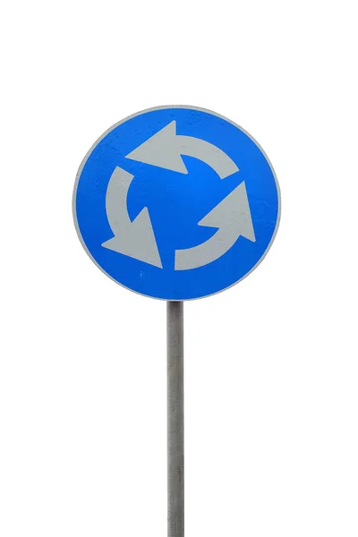 Roundabout sinal de estrada — Fotografia de Stock