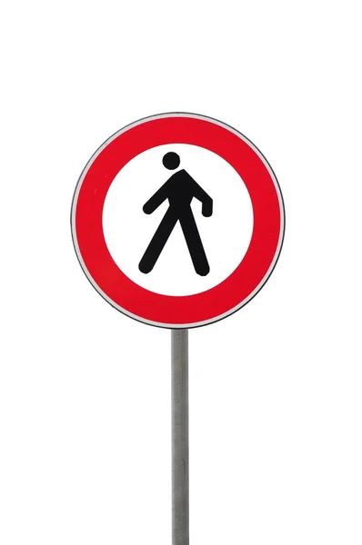 Forbidden to pedestrians road sign — Stock Photo, Image