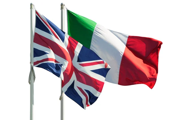 イタリアとイギリスの旗 — ストック写真