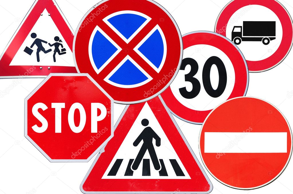 Collection of road sign