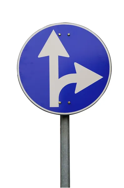 Дорожный знак для поворота направо — стоковое фото