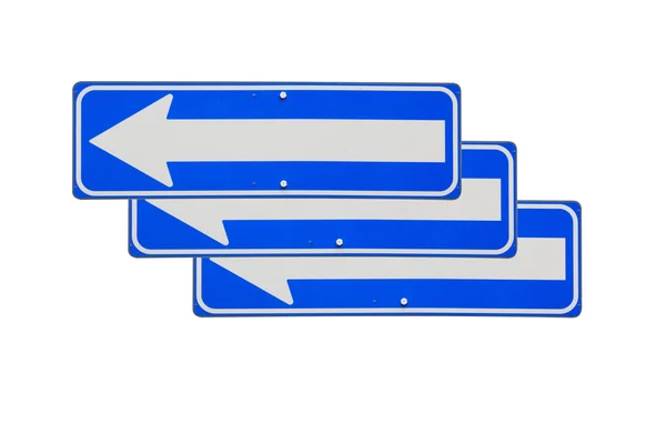 Üç tek yönlü yol işareti — Stok fotoğraf