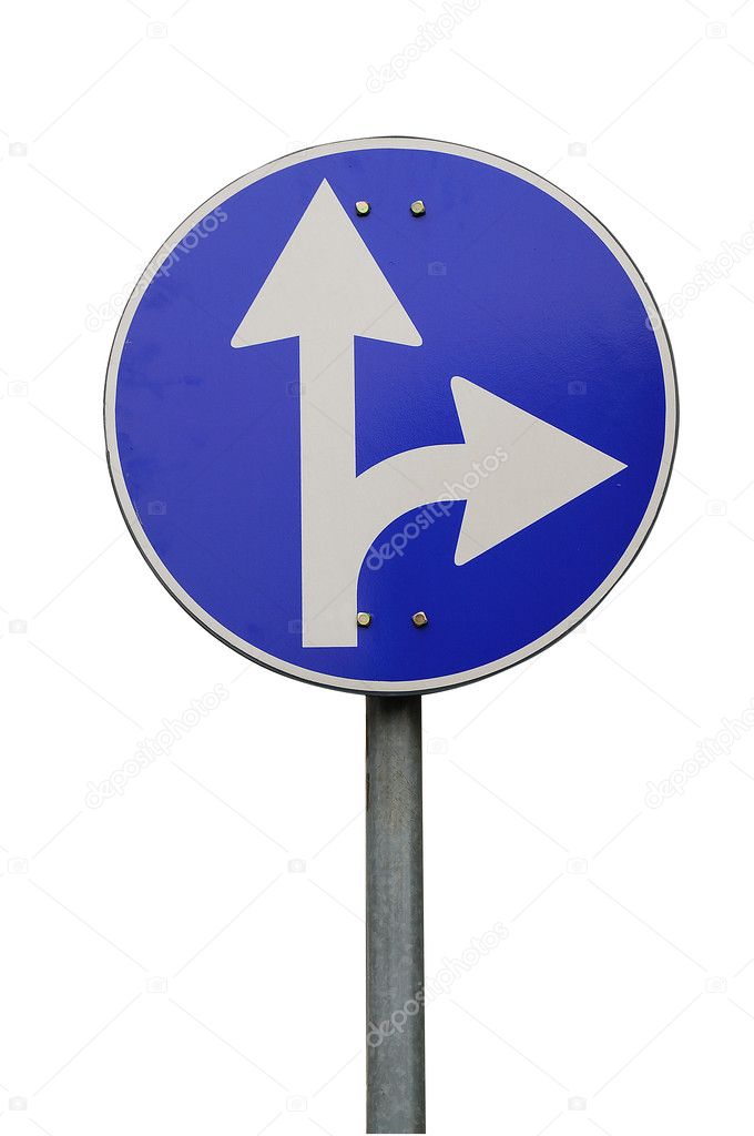 Right turn road sign