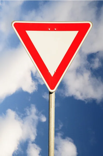 Give the way road sign — Stock Photo, Image