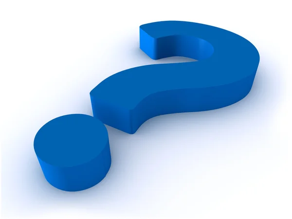 Blue 3D question mark on white — Stock Photo, Image