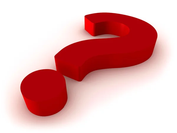 Red 3D question mark on white — Stock Photo, Image