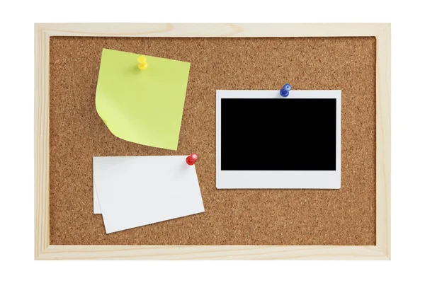 Cork board and notes — Stock Photo, Image