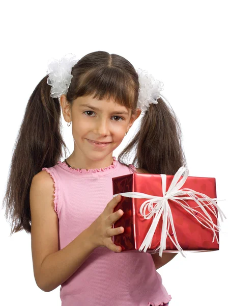 stock image The little girl with a gift