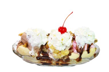 Banana Split isolated with Clipping Path clipart