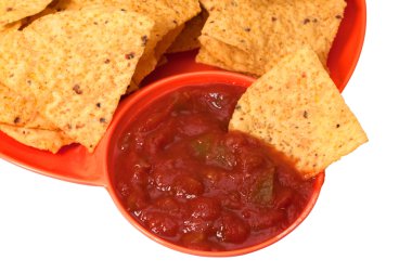 tortilla cips ve salsa