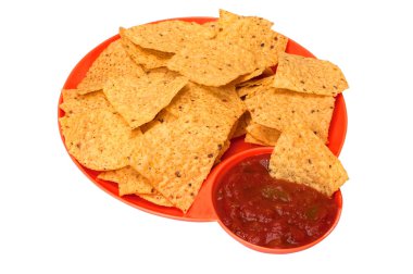 tortilla cips ve salsa