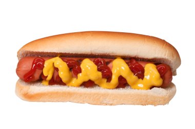 Hot Dog with Ketchup and Mustard clipart