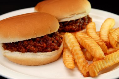 Sloppy Joes and Fries clipart