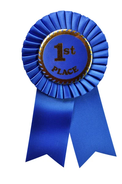 Auszeichnung mit blauem Band (mit Schnittweg)) — Stockfoto