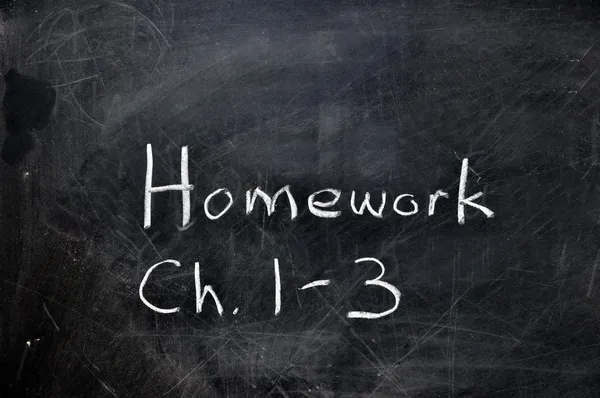 stock image Homework on Chalkboard