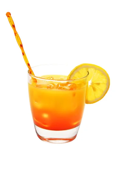 Tequila sunrise, citron, isolerad, urklippsbana — Stockfoto