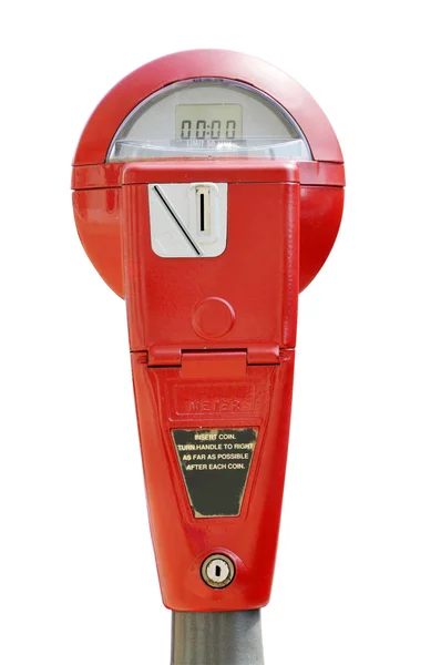 Medidor de estacionamiento rojo aislado — Foto de Stock