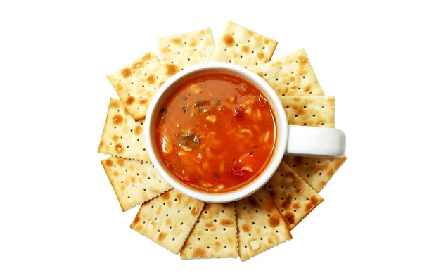 Zuppa e cracker — Foto Stock