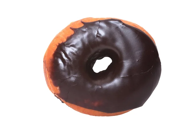 Chocolade donut met uitknippad — Stockfoto