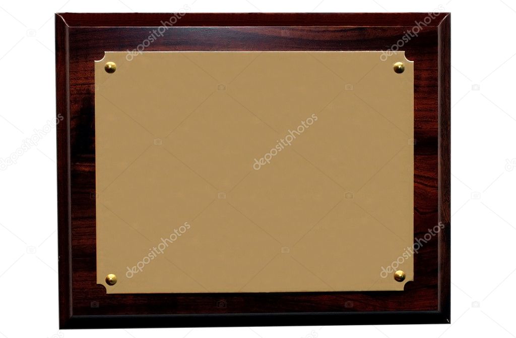Award Plaque Isolated