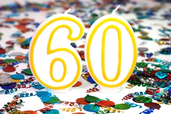 Candela per celebrazione - Numero 60 — Foto Stock