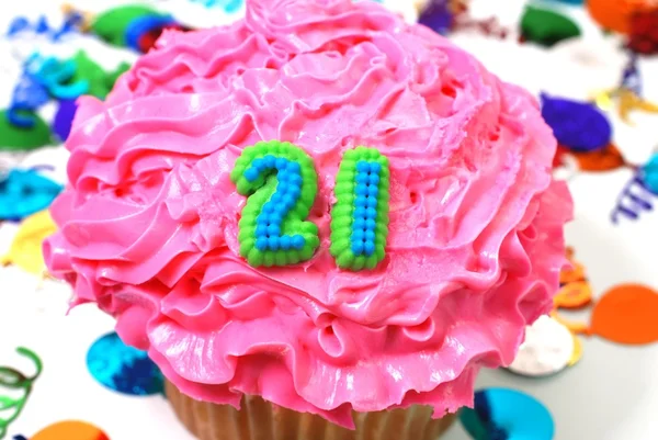 Viering cupcake - nummer 21 — Stockfoto
