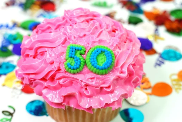 Cupcake de celebración - Número 50 — Foto de Stock