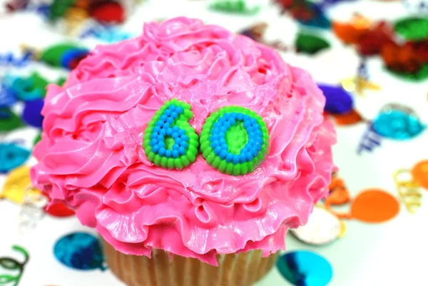 Cupcake de celebración - Número 60 — Foto de Stock