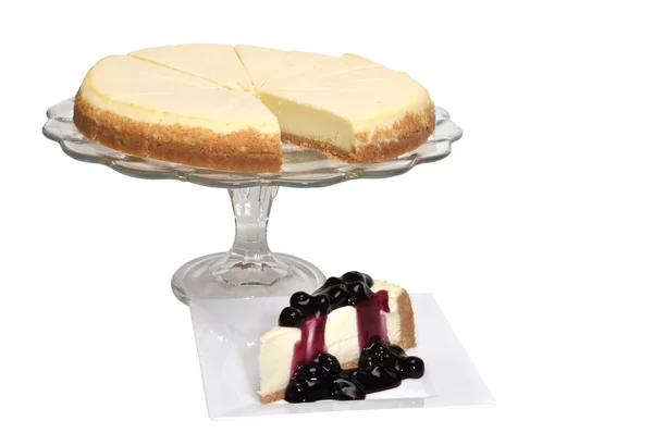 Blueberry Cheesecake Isolated — Stock Photo, Image
