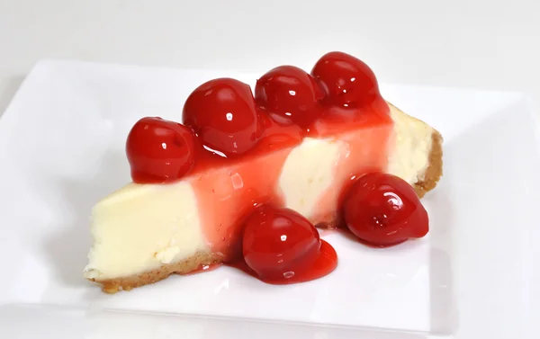 Cherry Cheesecake Isolated — Stock Photo, Image