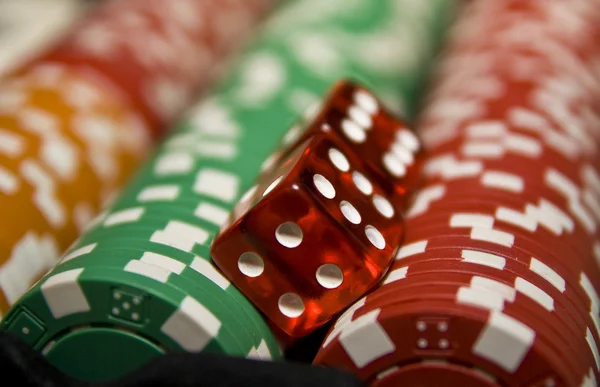 stock image Casino chips and dice