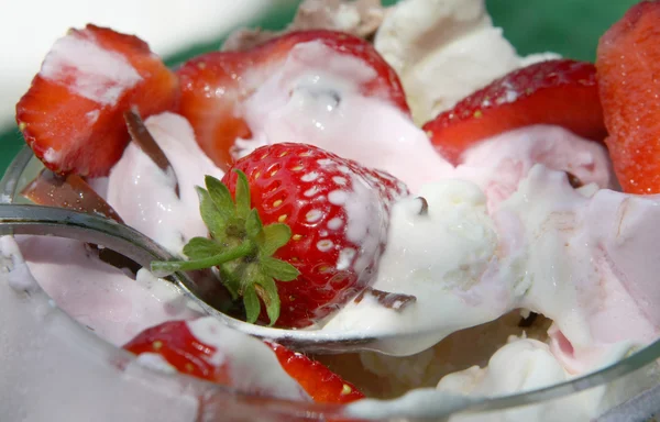 stock image Closeup of strawberry ice cream