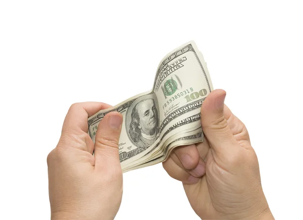 Händer som håller dollar — Stockfoto