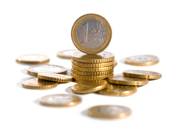 Stock image Different euro coins isolated on white.