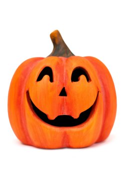 Orange Halloween pumpkin isolated on white. clipart